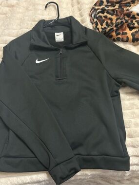 Nike Black Full-Zip Jacket with White Swoosh Tag